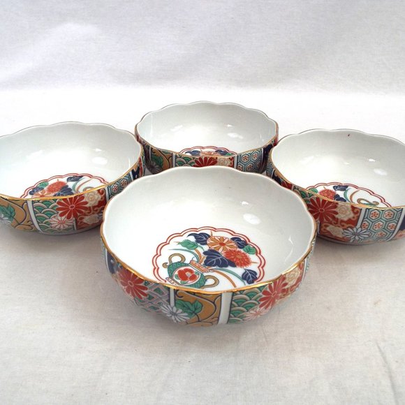 Imari Arita Porcelain Vintage Handcrafted Set of Bowls (4) Rice, Candy, Soup - Picture 5 of 9